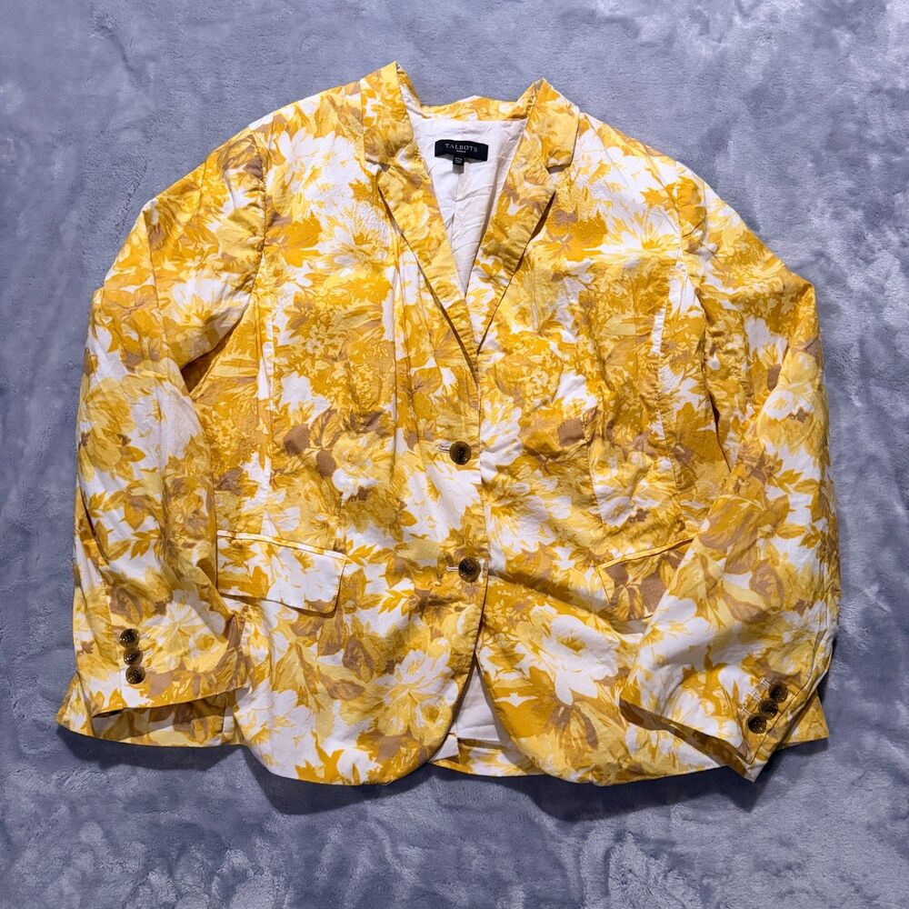 Talbots Yellow Floral Blazer
